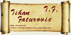 Tihan Faturović vizit kartica